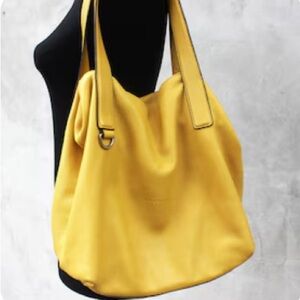 Vintage Coccinelle Yellow Tote Bagleay leather